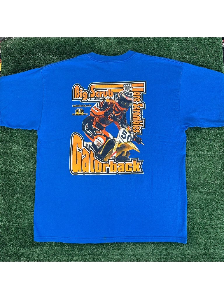 Vintage Y2k Motocross Dirt Bike T-Shirt 2004 Gorpcore Enduro Mx Blue Xl Offroad